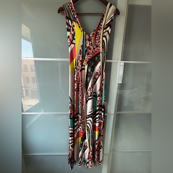 S-Twelve Y2K maxi Sleeveless Abstract Multicolor Dress Size Small - Picture 4 of 5